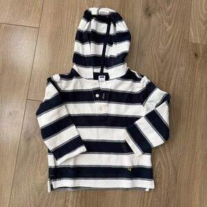 Janie and Jack Navy and Cream Striped Hoodie